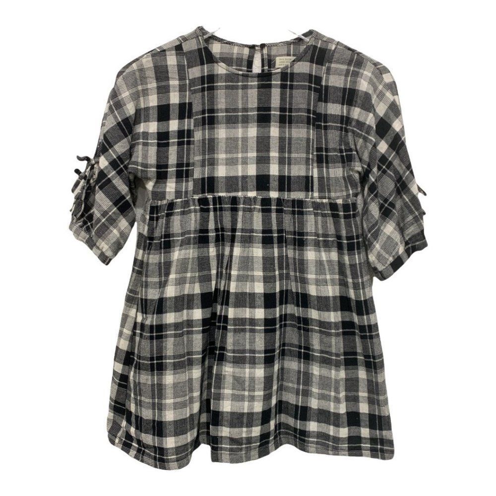 Zara‎ Girls Casual Collection Size 8 128 cm Buffalo Check Dress Plaid 3/4 Sleeve